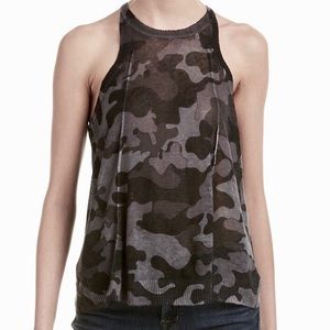 Central Park West • Grayscale Camo Print Tank Top.